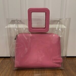 STAUD Pink and Clear Tote Bag